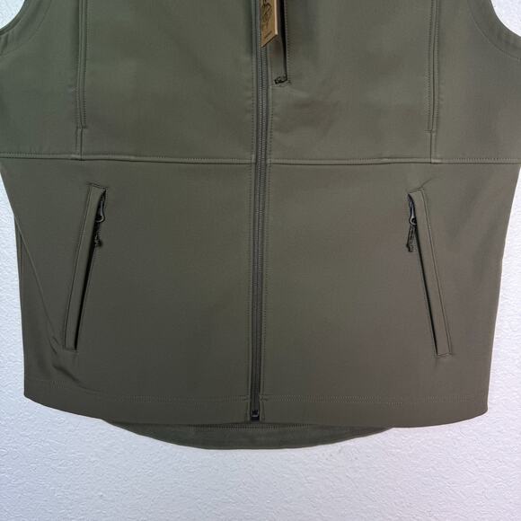 Duck Camp Vest Mens Medium Ms Contact Softshell Moss Green Outdoor Hunting NEW - Picture 7 of 11